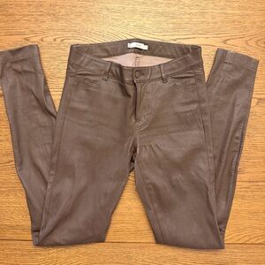 Vince Genuine Lamb Skin Brown Leather Pants